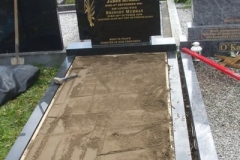 Grave with sand before