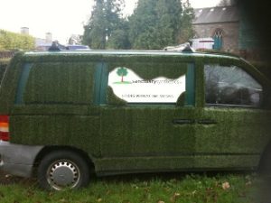 Sanctuary Van One of our vans covered in artificial grass