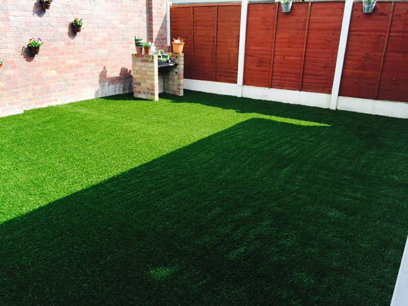 Patio Area Covered With Artificial Grass, Artificial Grass On Patio Slabs