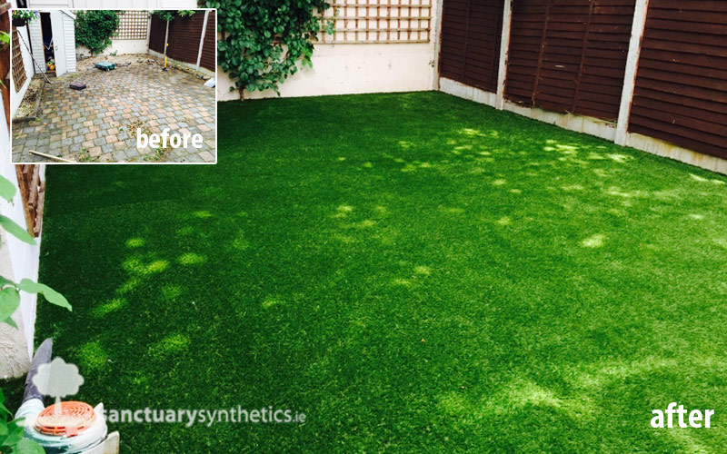 Artificial grass over cobblelock? No problem!