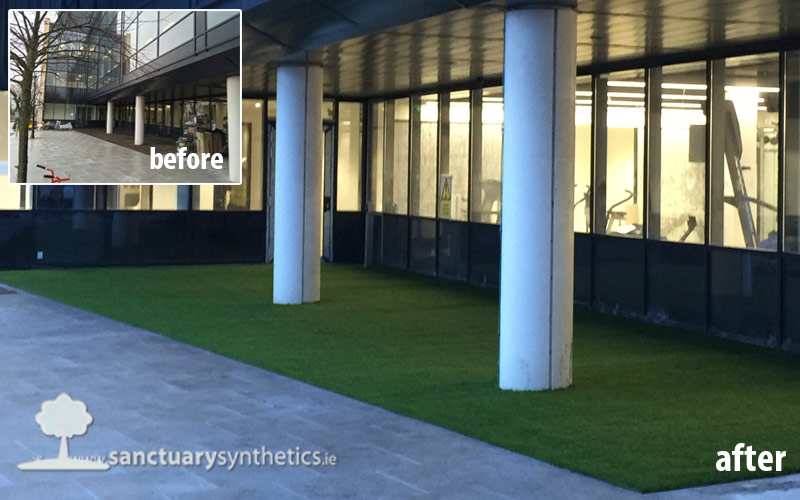 Corporate office refurbishment with artificial grass