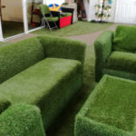 Artificia grass sofas and chairs in Grassland Naas HQ