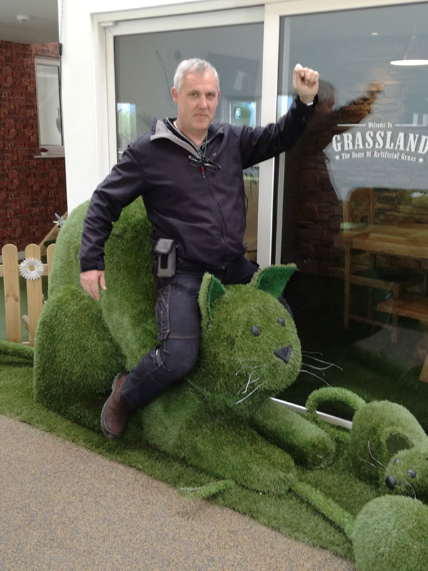 Mark on our giant grass cat