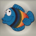 Synthetic grass rainbow fish 100x90cm