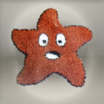 Synthetic grass red starfish 52x52cm