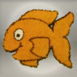 Synthetic grass yellow fish 52x45cm