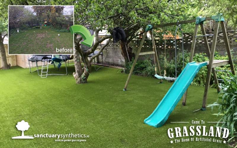 Artificial grass for large family garden in Dublin