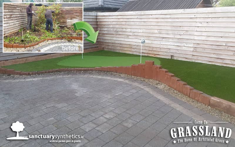 home putting green with artificial grass