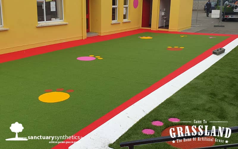 Wexford school playground artificial grass AFTER