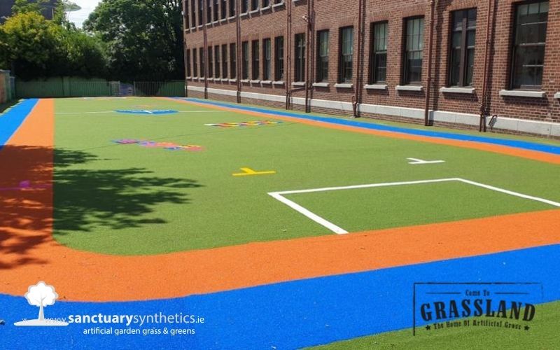 After image of Artificial grass school transformation