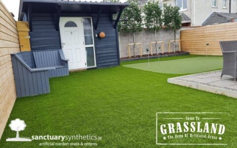 artificial garden grass lawn and putting green