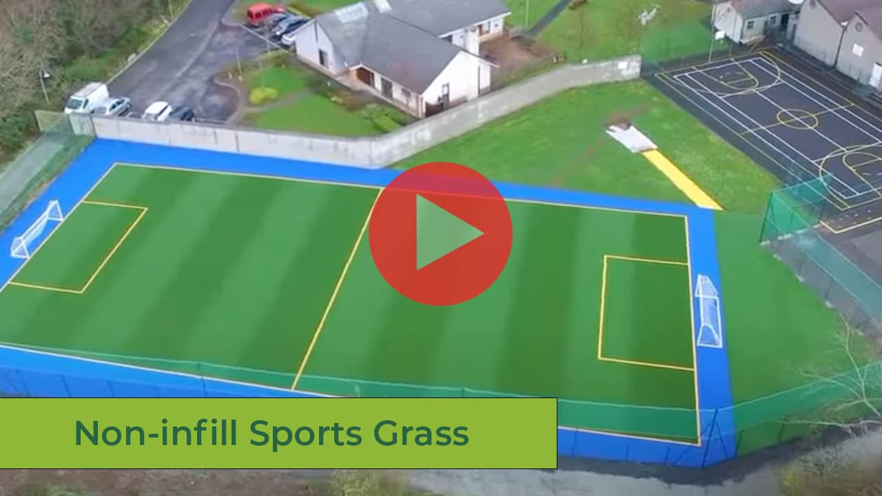 Non-infill sports grass drone video overlay