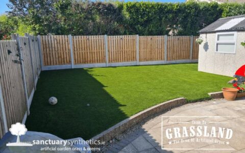 AFTER artificial back garden grass