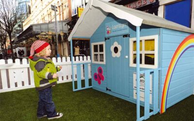 artificial grass used in pop-up display