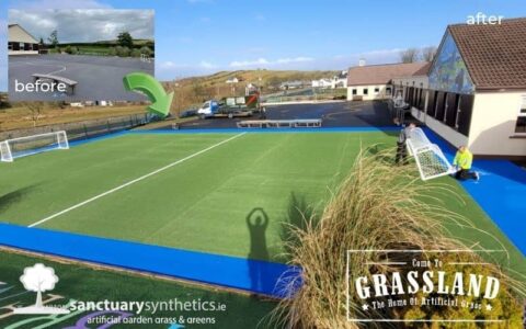 Primary School - Before and after artificial grass