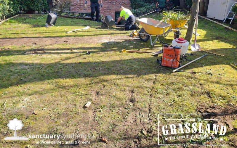 Schoolhouse Hotel - Artificial grass install BEFORE