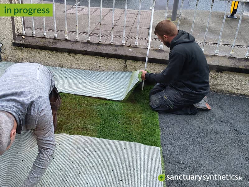Sanctuary Synthetics Team Laying Artificial Garden Grass