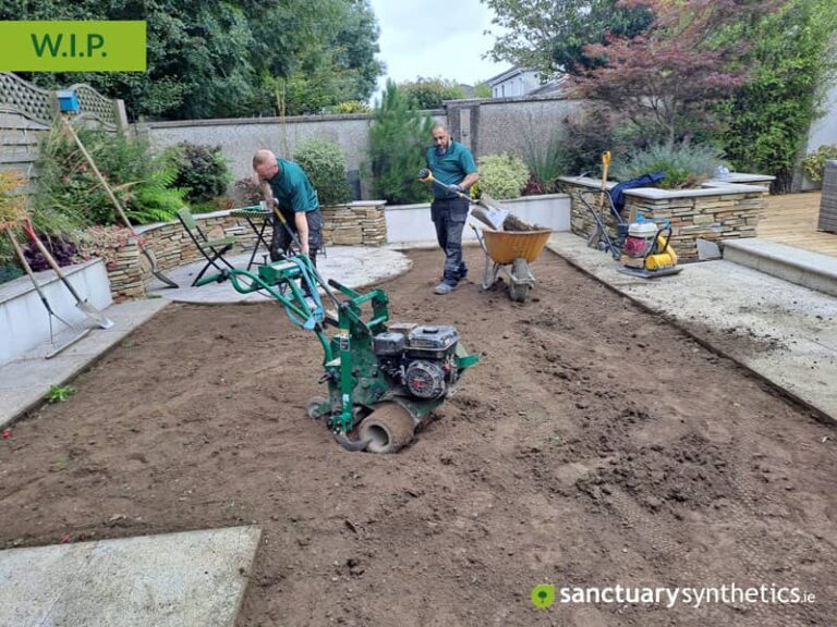 back garden artificial lawn - WIP